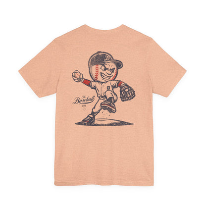 Mr. Baseball Mascot Pitching T-Shirt