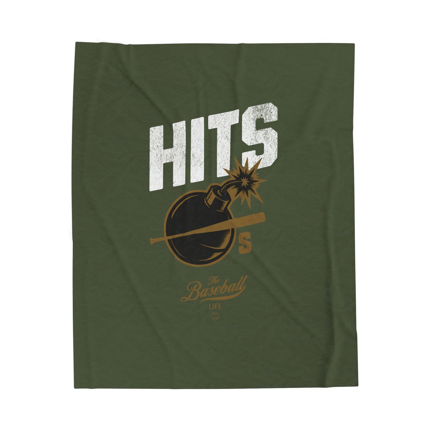 Velveteen Plush Blanket_Hits Bombs_Military Green
