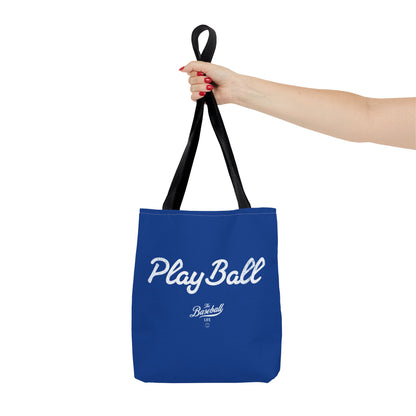 Play Ball Tote Bag_Royal Blue with White Print