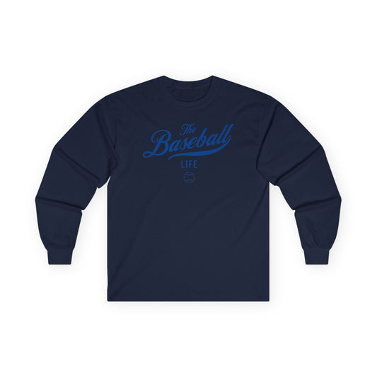 The Baseball Life Long Sleeve T-Shirt_Royal Blue Print