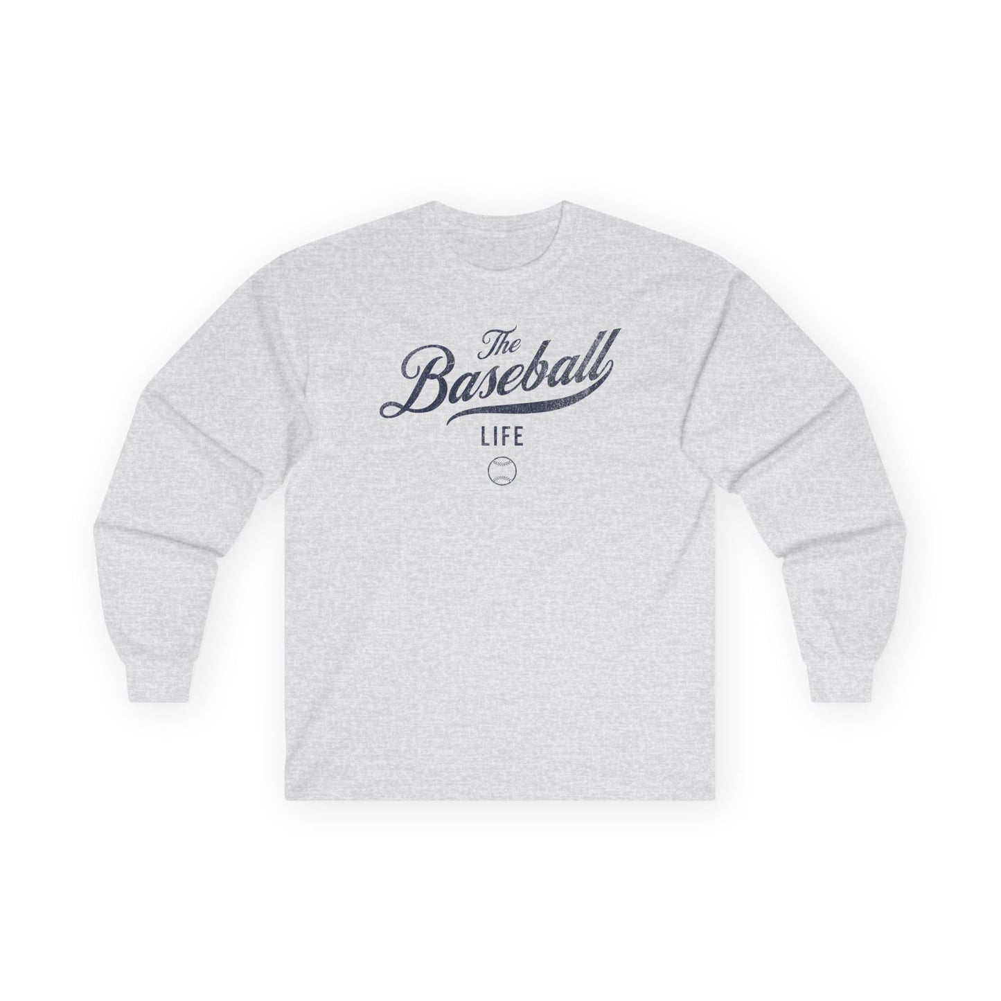 The Baseball Life Long Sleeve T-Shirt_Navy Print