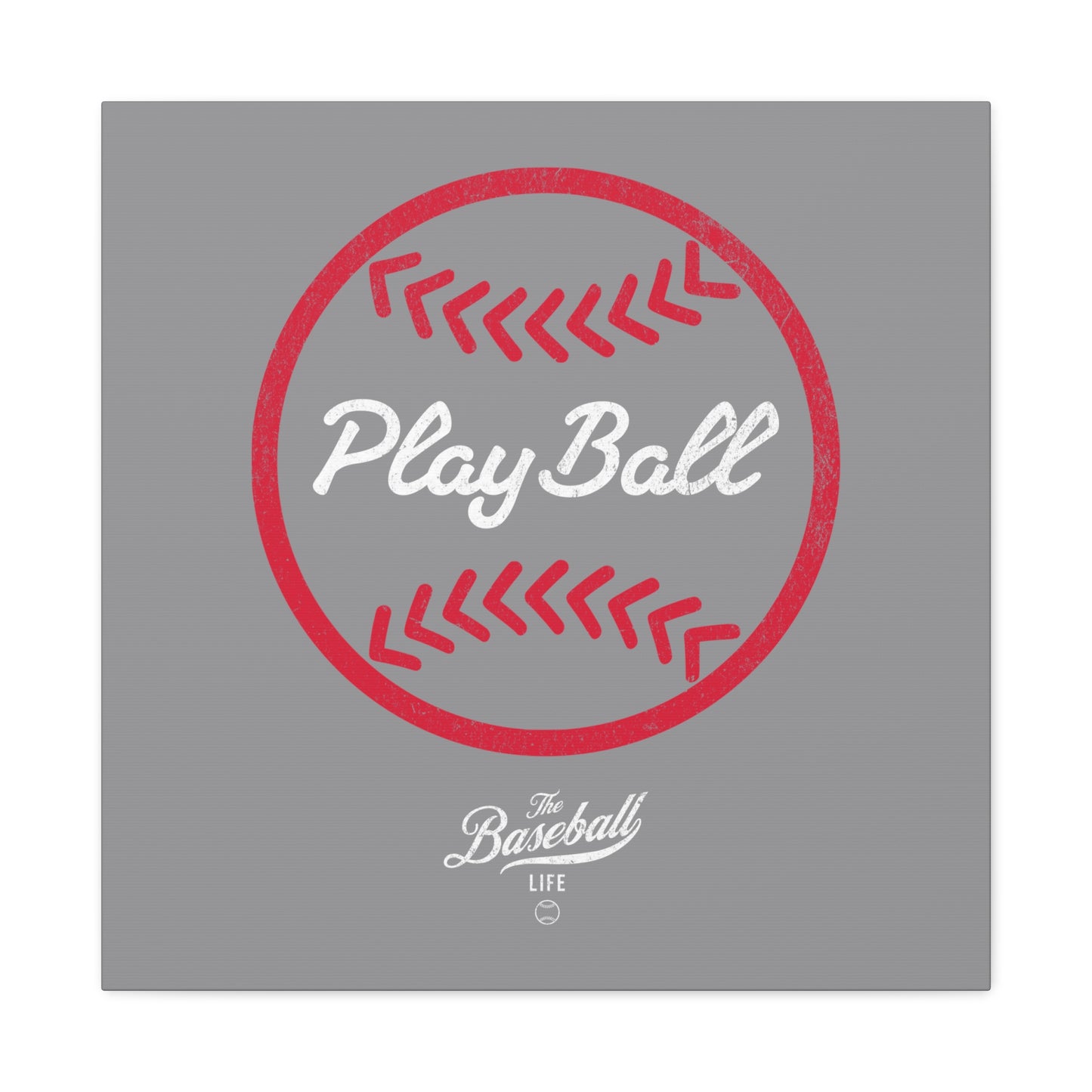 Play Ball Graphic Baseball Wall Art Canvas_Gray