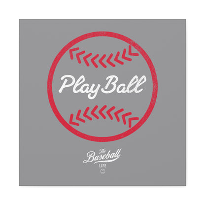 Play Ball Graphic Baseball Wall Art Canvas_Gray