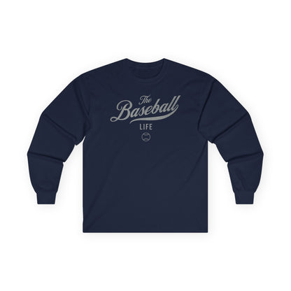 The Baseball Life Long Sleeve T-Shirt_Silver Gray Print