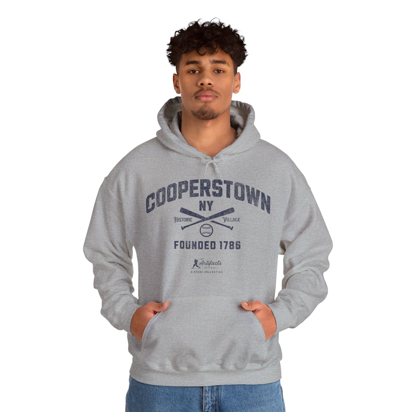 Cooperstown, NY Hoodie - Navy Print