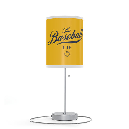 Table Lamp_Yellow w Navy Print