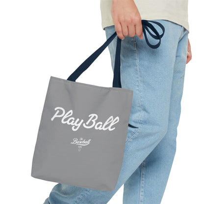 Play Ball Tote Bag_Gray with White Print
