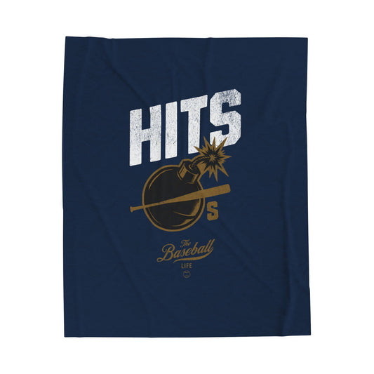 Velveteen Plush Blanket_Hits Bombs_Navy