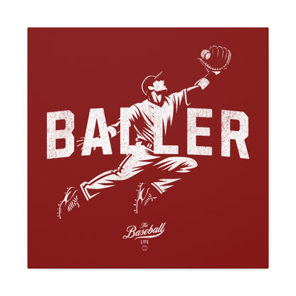 Baller Wall Art Canvas_Cardinal Red