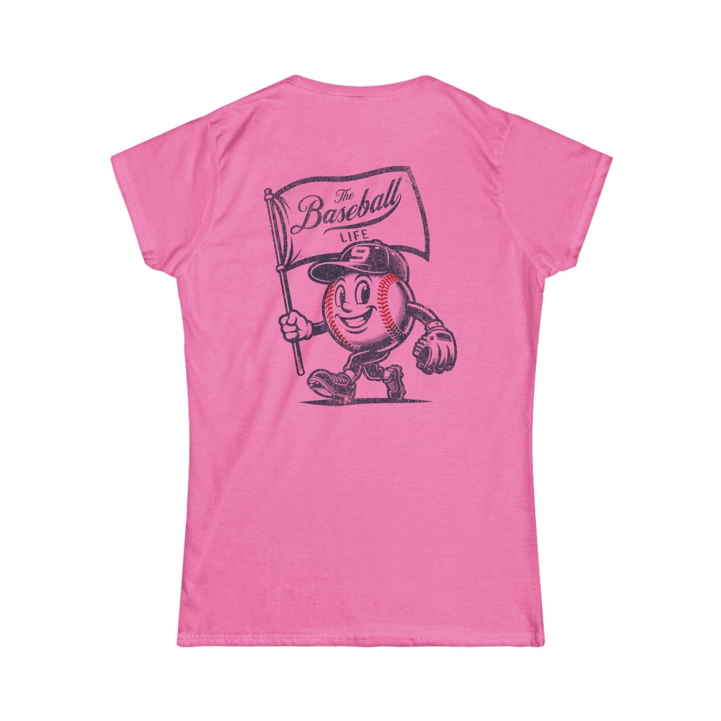 Women's Mr. Baseball Mascot Flying Flag T-Shirt