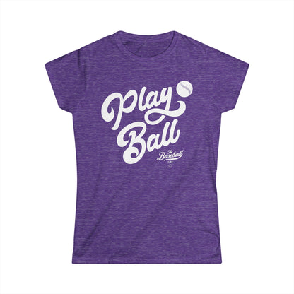 Play Ball Script Women's Baseball T-Shirt