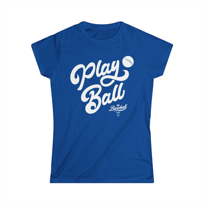 Play Ball Script Women's Baseball T-Shirt