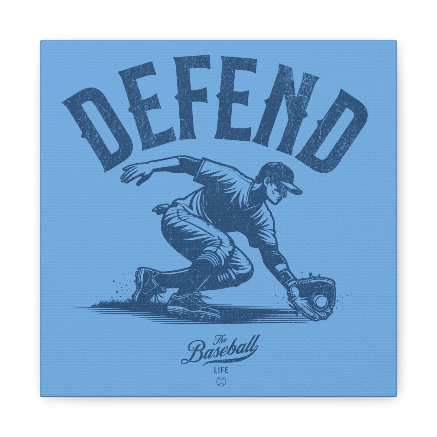 Defend Infielder Wall Art Canvas_Carolina Blue