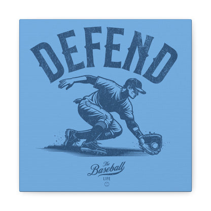 Defend Infielder Wall Art Canvas_Carolina Blue