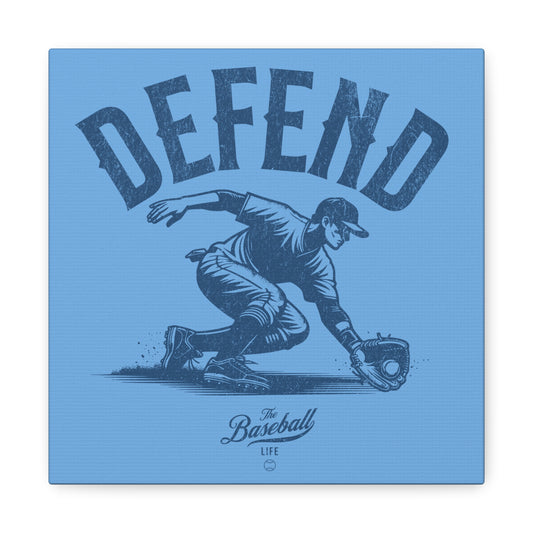 Defend Infielder Wall Art Canvas_Carolina Blue