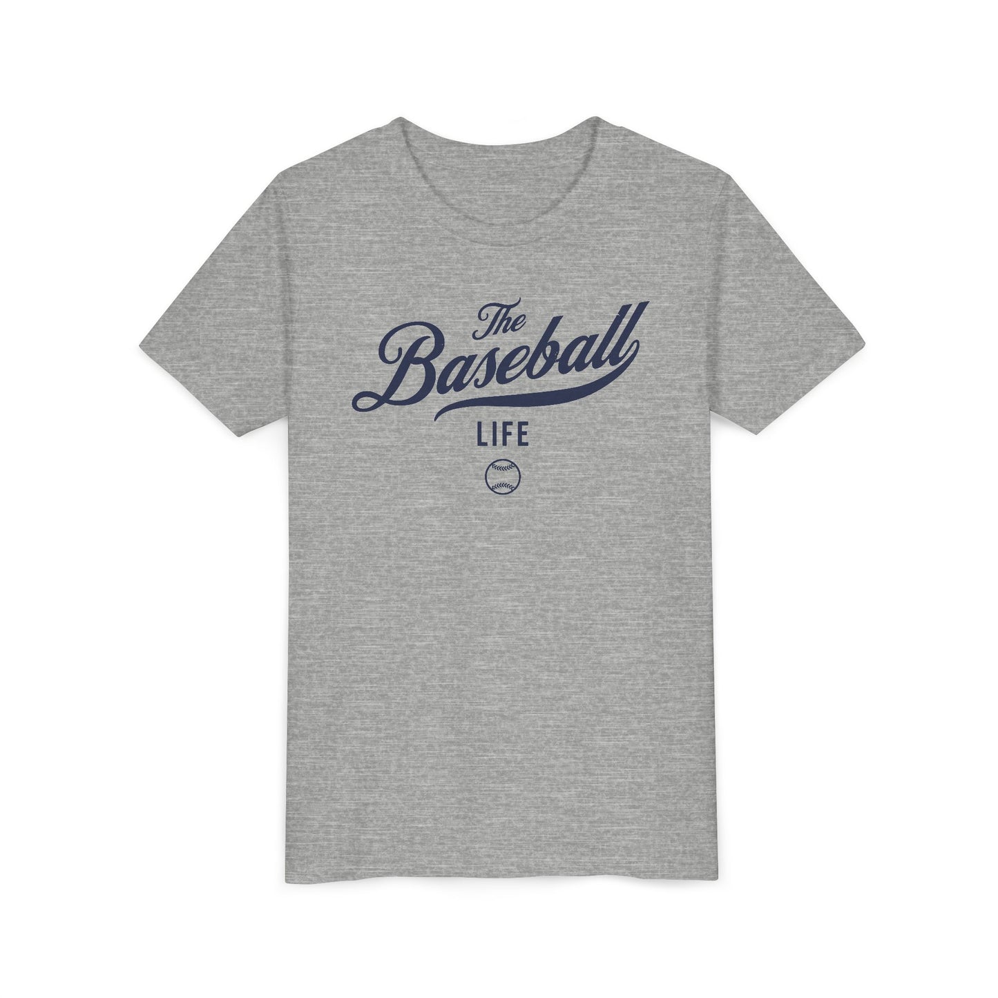 Youth The Baseball Life Classic Script T-Shirt_Navy Print