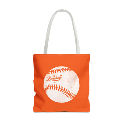 Weathered Baseball Tote Bag_Orange