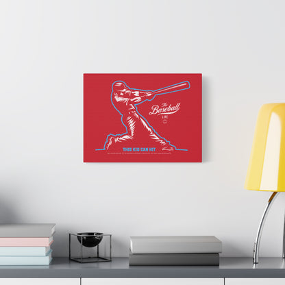 This Kid Can Hit  Wall Art Canvas_Red