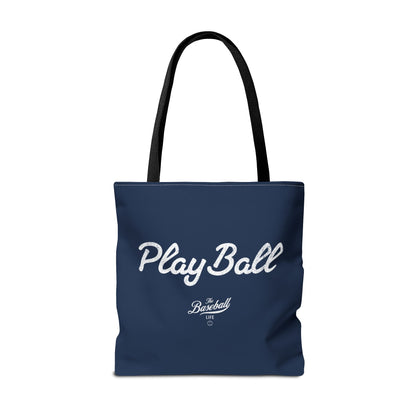 Play Ball Tote Bag_Navy with White Print