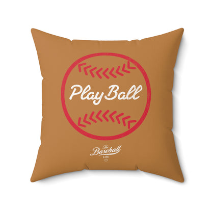 Accent Pillow_Play Ball Graphic Baseball_Tanned Leather