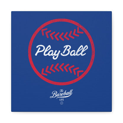 Play Ball Graphic Baseball Wall Art Canvas_Royal Blue