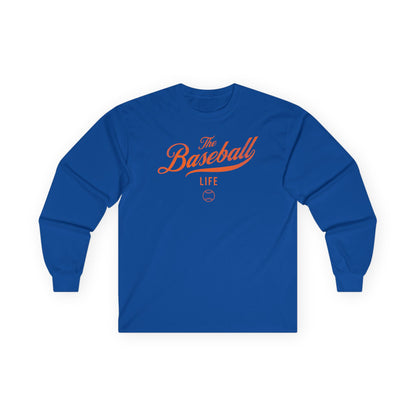 The Baseball Life Long Sleeve T-Shirt_Orange Print