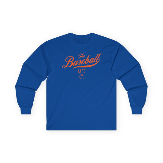 The Baseball Life Long Sleeve T-Shirt_Orange Print