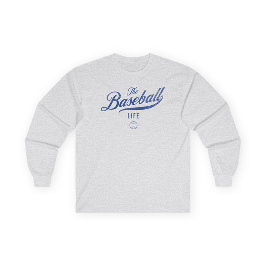 The Baseball Life Long Sleeve T-Shirt_Royal Blue Print