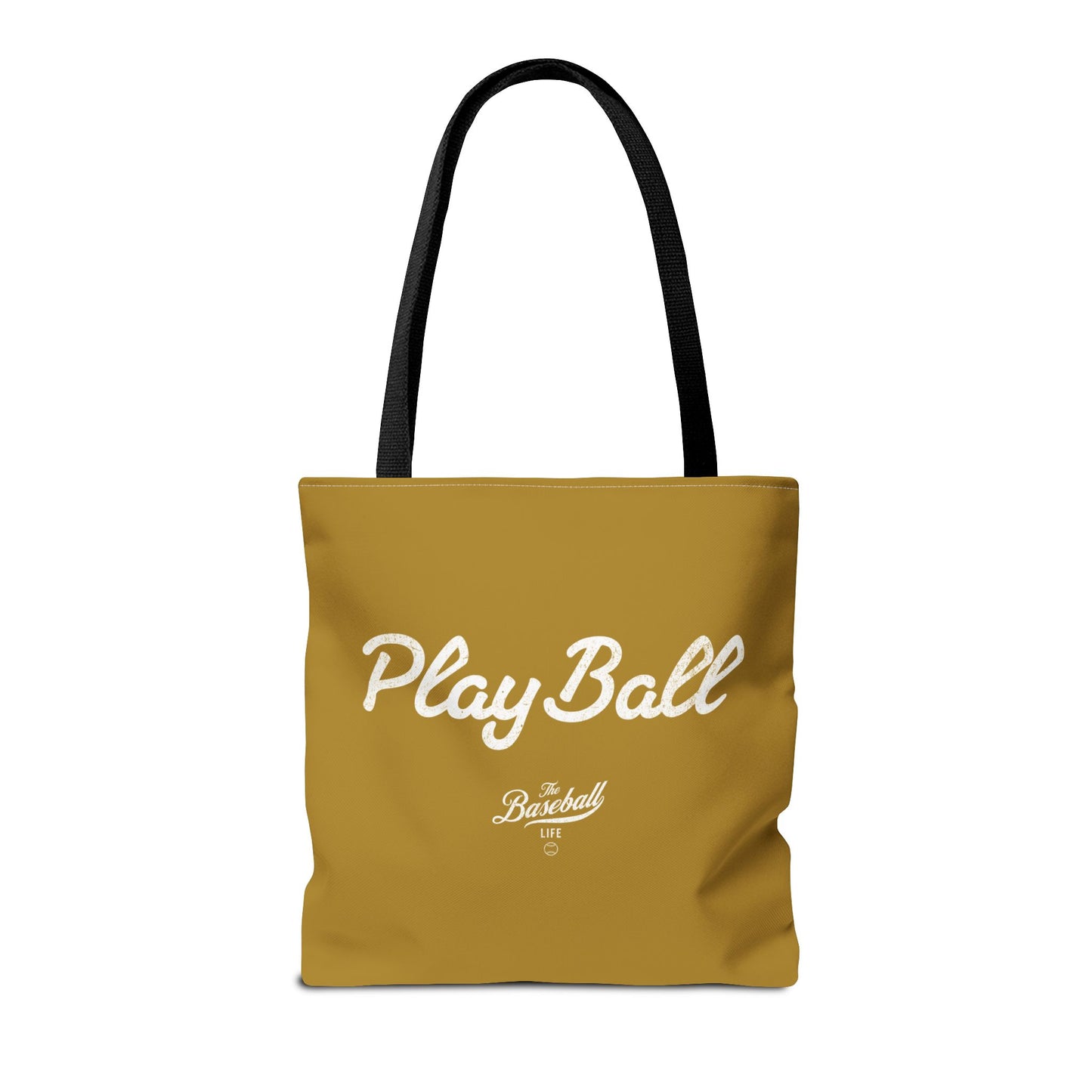 Play Ball Tote Bag_Old Gold with White Print