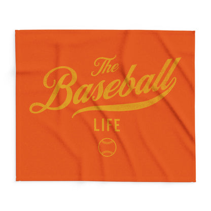 Fleece Blanket_Orange w Yellow Gold Print