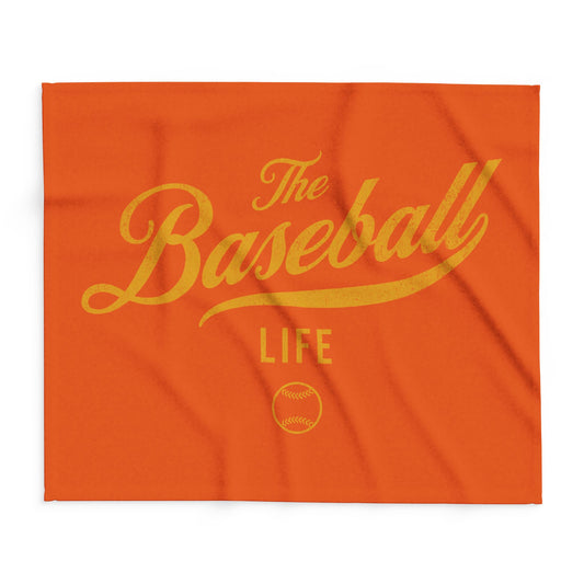 Fleece Blanket_Orange w Yellow Gold Print