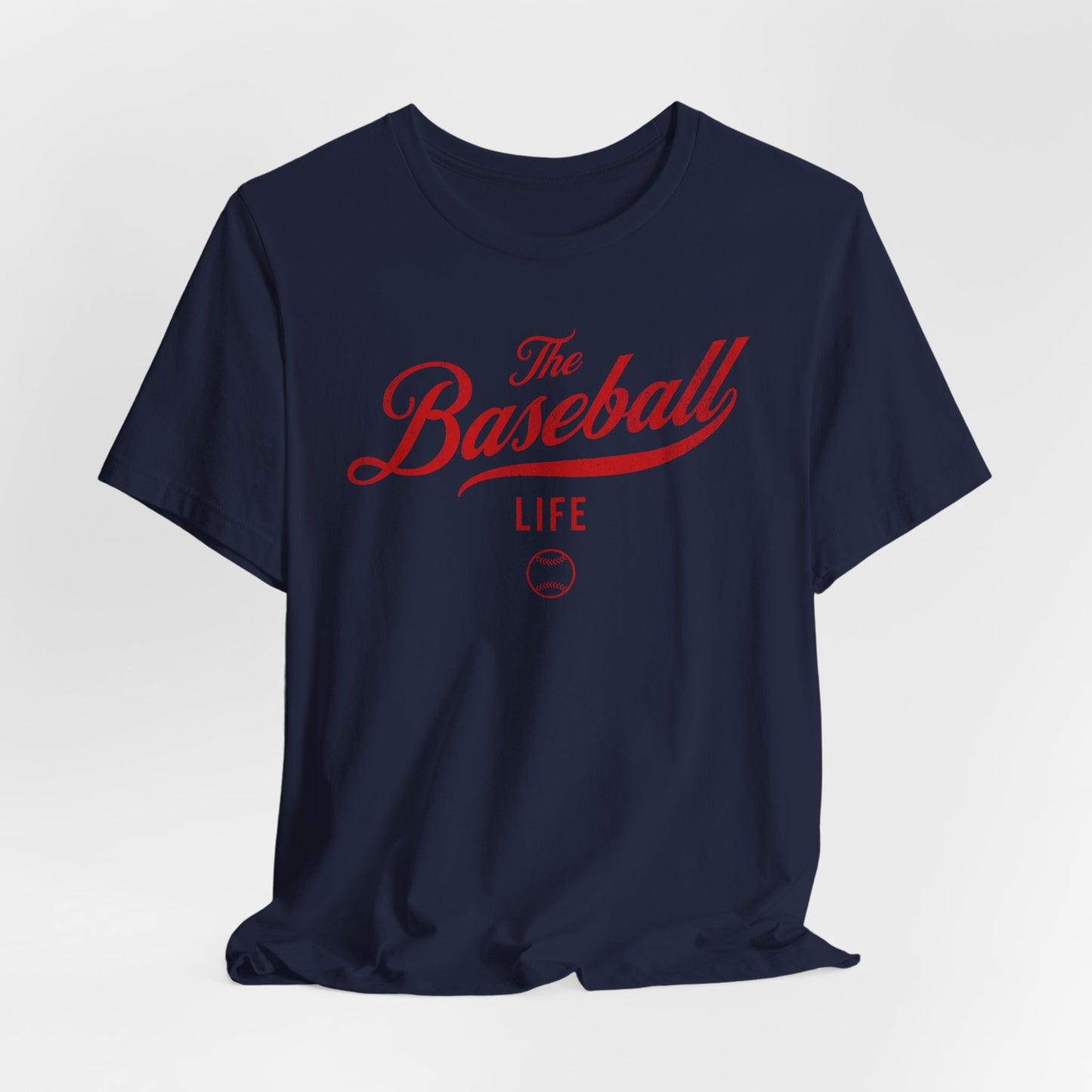 The Baseball Life Classic Script T-Shirt_Red Print
