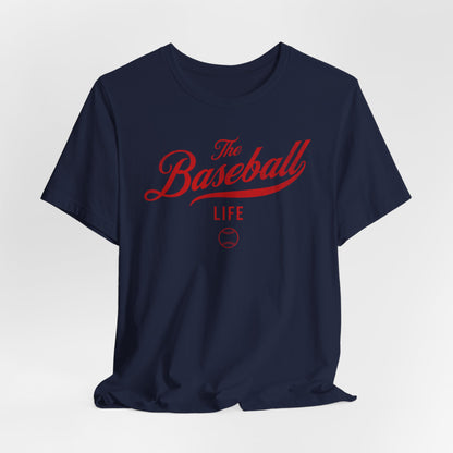 The Baseball Life Classic Script T-Shirt_Red Print