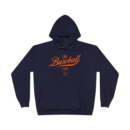 The Baseball Life Hoodie w/Grommets_Orange Print