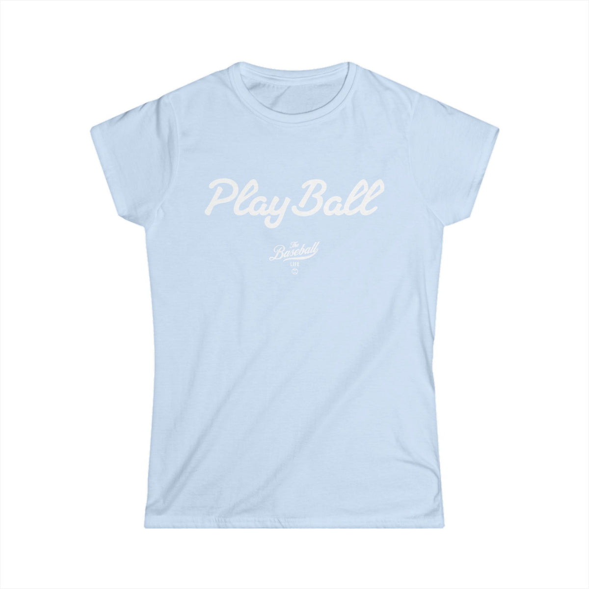 Play Ball Women's Baseball T-Shirt - White Print