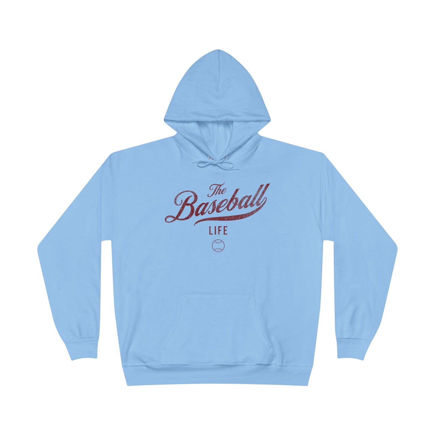 The Baseball Life Hoodie w/Grommets_Maroon Print