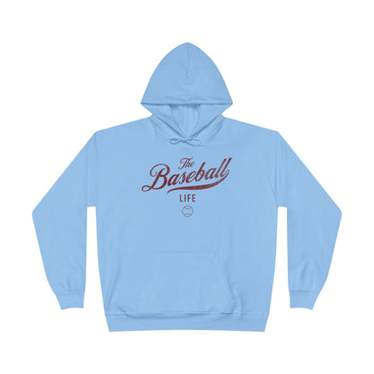 The Baseball Life Hoodie w/Grommets_Maroon Print