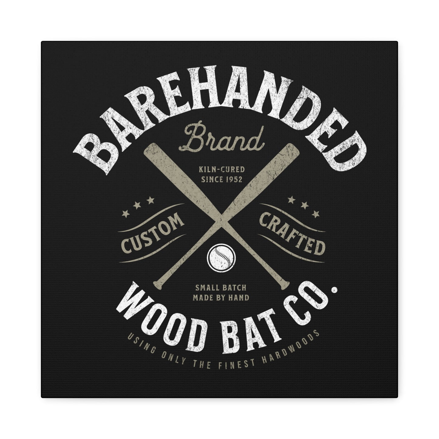 Barehanded Wood Bat Co. Wall Art Canvas_Black