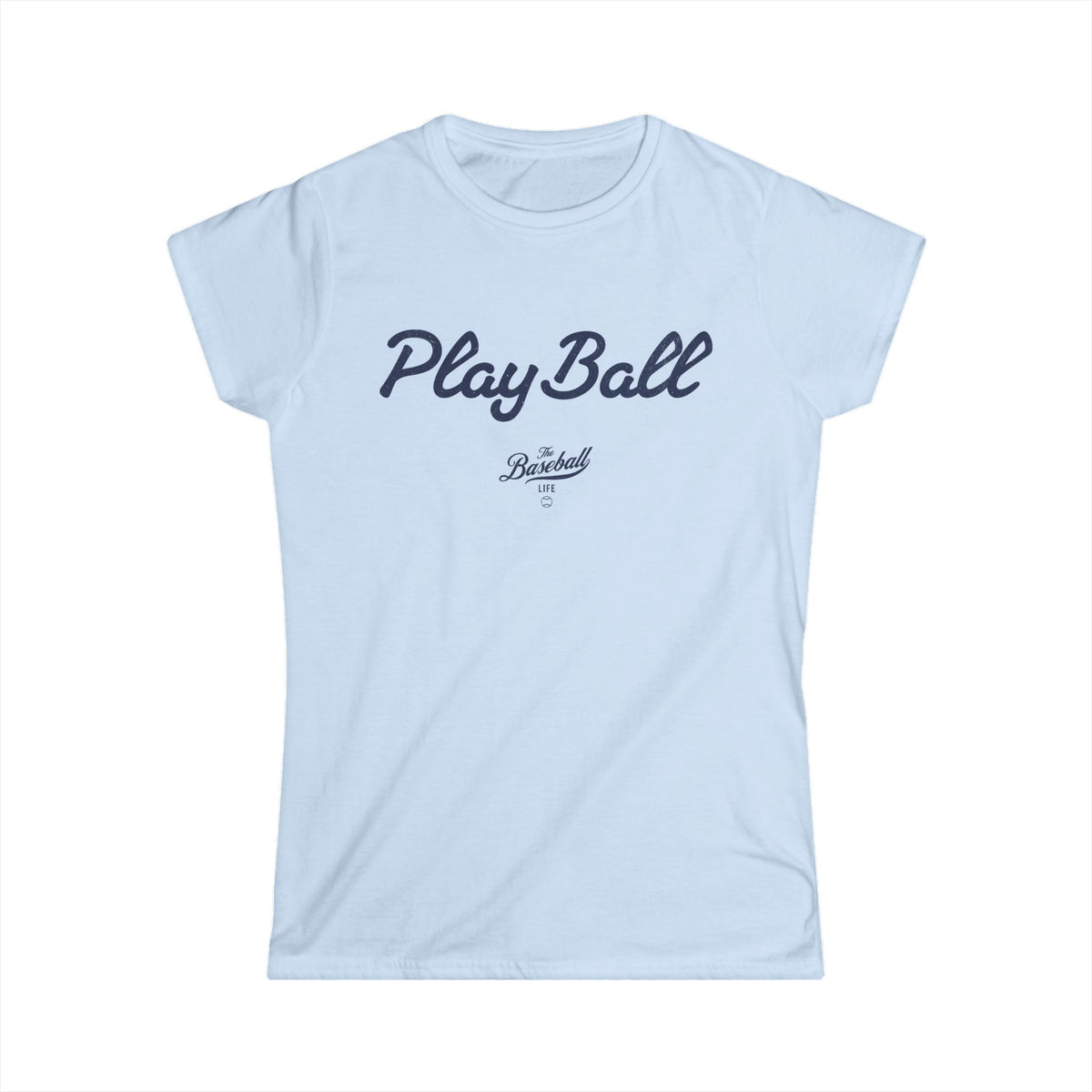 Play Ball Women's Baseball T-Shirt - Navy Print