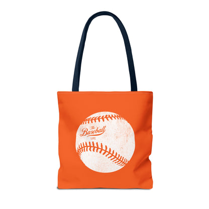 Weathered Baseball Tote Bag_Orange