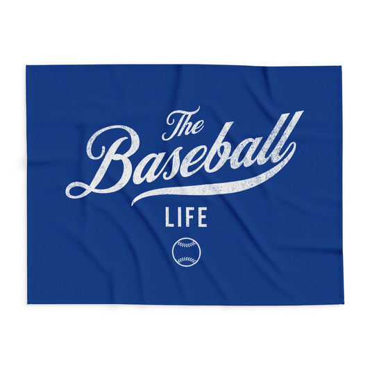 Fleece Blanket_Royal Blue w White Print