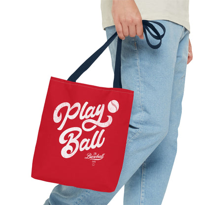 Play Ball Script Tote Bag