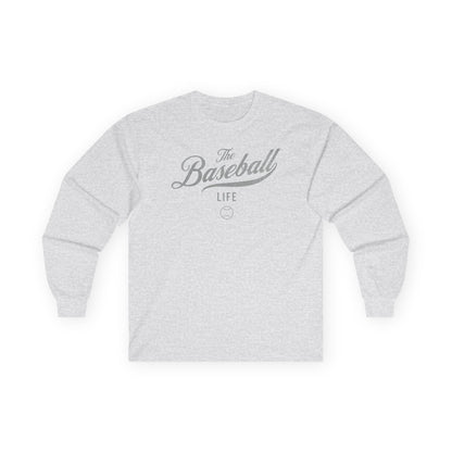 The Baseball Life Long Sleeve T-Shirt_Silver Gray Print