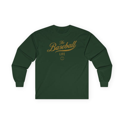 The Baseball Life Long Sleeve T-Shirt_Old Gold Print