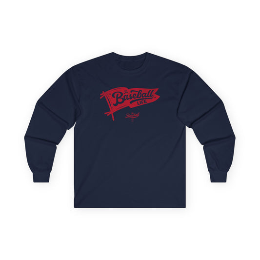 Classic Pennant_Red Print Long-Sleeve