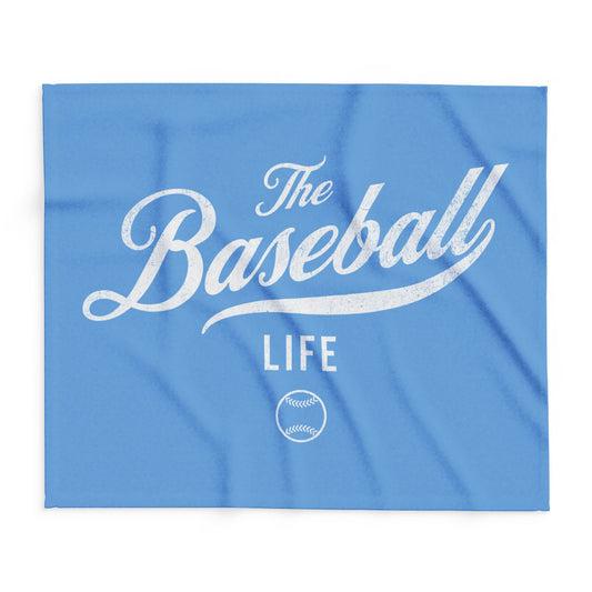 Fleece Blanket_Carolina Blue w White Print