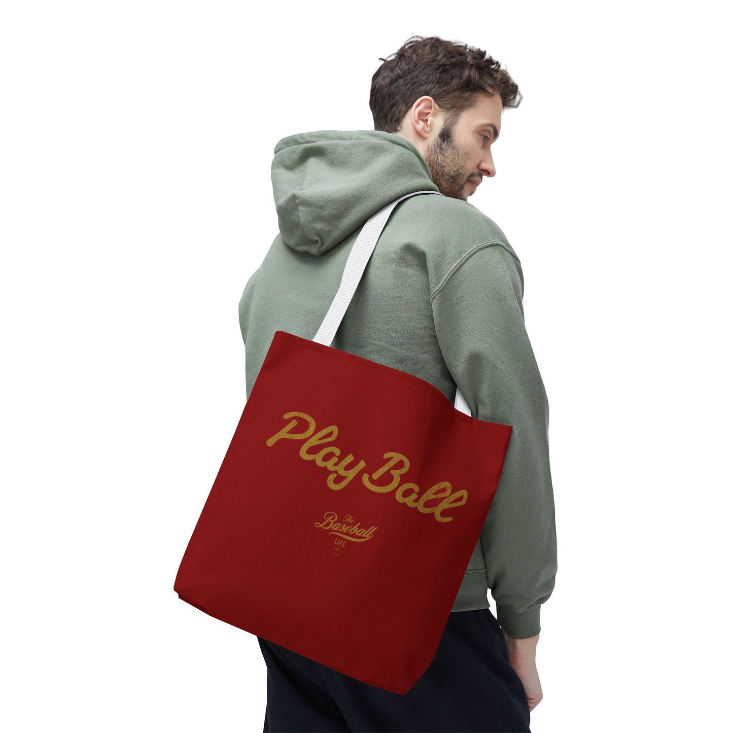 Play Ball Tote Bag_Maroon with Old Gold Print