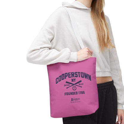 Cooperstown, NY Tote Bag_Bubble Gum w Navy Print