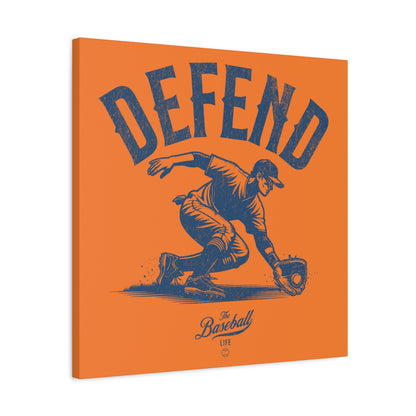 Defend Infielder Wall Art Canvas_Orange