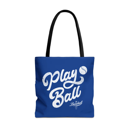 Play Ball Script Tote Bag_Royal Blue